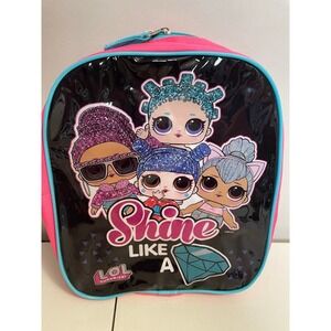 Shine like a diamond lol surprise backpack pink sparkly 11" x 9.5" girls bag